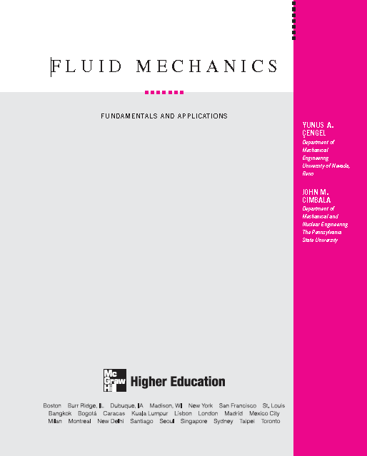 [PDF] Fluid Mechanics By Yunus A. Cengel